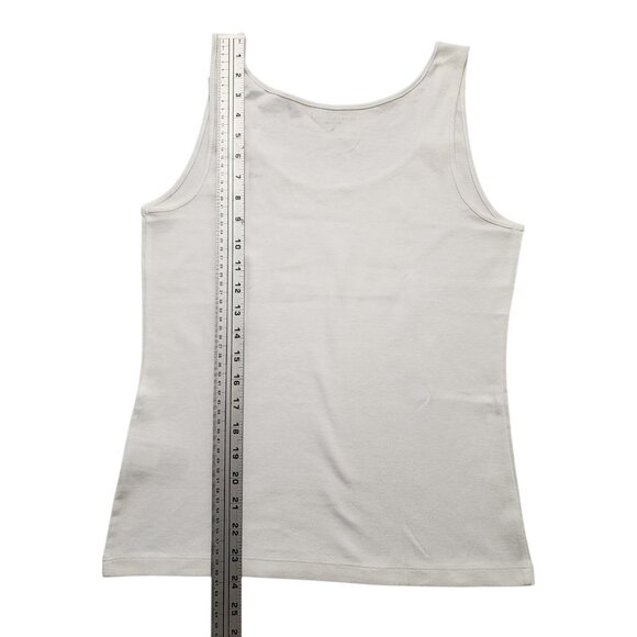 Tommy Hilfiger Women's Solid Tank Top Flag Logo 100% Cotton White Sz M - Picture 3 of 6